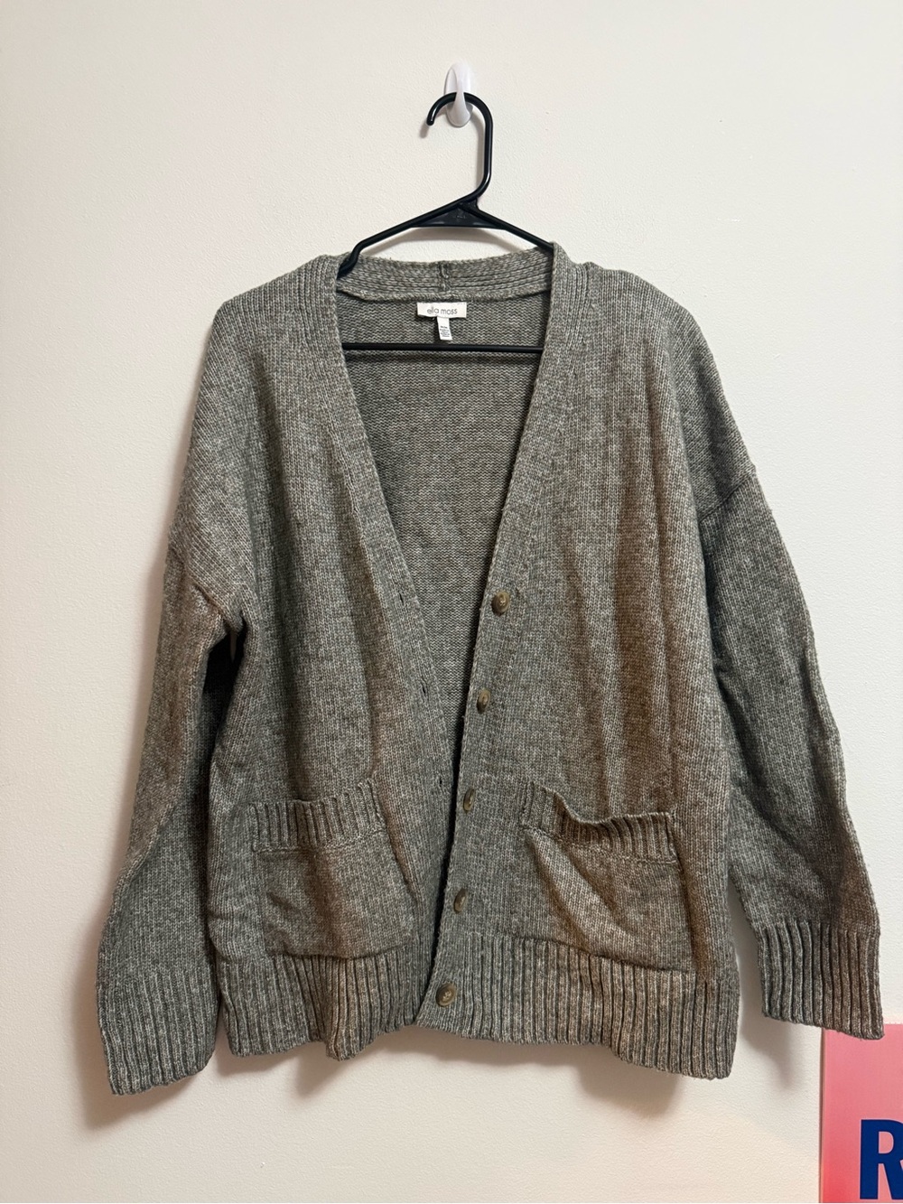 Ella‎ Moss Heather Gray Knit Cardigan